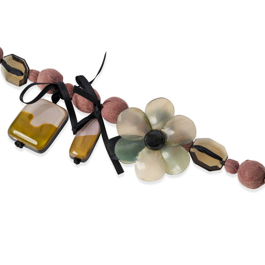 MARNI flower ribbon necklace