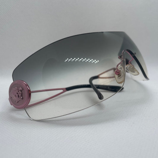 VERSACE Pink Metal/Grey Gradient Medusa 2036 Shield Sunglasses